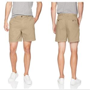 Amazon Essentials men's khaki flat front shorts